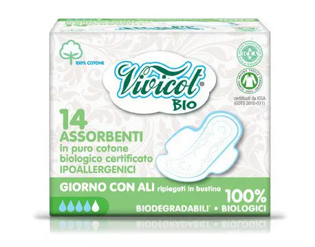 Vivicot bio nappali szárnyas betét 14 db - Bio és natúr kozmetikumok