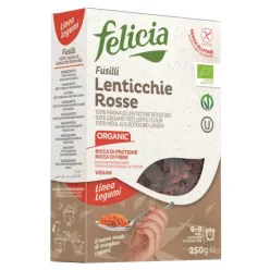 Felicia Bio vörös lencse fusilli gluténmentes tészta 250 g - Bio és natúr élelmiszerek