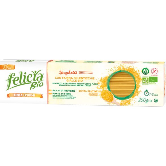 Felicia Bio Sárga lencse spagetti gluténmentes tészta 250 g