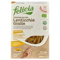 Felicia Bio sárga lencse caserecce gluténmentes tészta 250 g  Új termék - Bio és natúr élelmiszerek