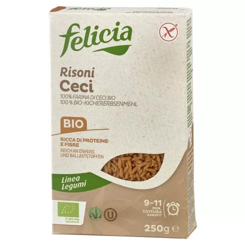 Felicia Bio csicseriborsó risoni gluténmentes tészta 250 g  Új termék - Bio és natúr élelmiszerek