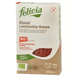 Felicia Bio vörös lencse risoni gluténmentes tészta 250 g  Új termék - Bio és natúr élelmiszerek