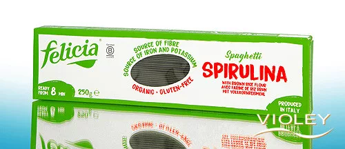 Felicia Bio barnarizs spirulina spagetti gluténmentes tészta 250 g - Bio és natúr élelmiszerek
