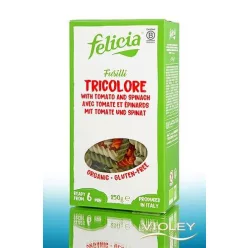Felicia Bio rizs fusilli trikolor gluténmentes tészta 250 g - Bio és natúr élelmiszerek