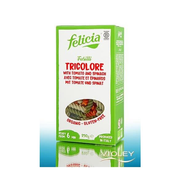 Felicia Bio rizs fusilli trikolor gluténmentes tészta 250 g