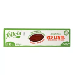 Felicia bio gluténmentes tészta vöröslencse spagetti 250 g - Bio és natúr élelmiszerek