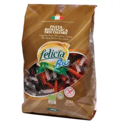 Felicia bio gluténmentes tészta rizs fussili trikolor 500 g - Bio és natúr élelmiszerek