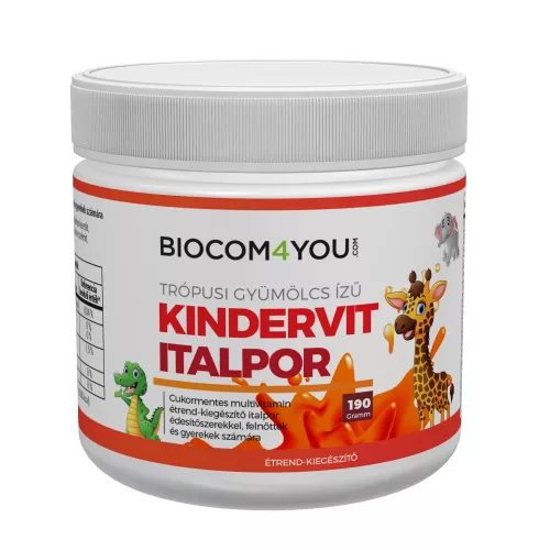 Biocom Kindervit - trópusi gyümölcsízű italpor 190 gr - 