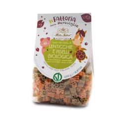 Pasta Natura bio vöröslencse és zöldborsó tészta gyermekeknek 250 g - Bio és natúr élelmiszerek