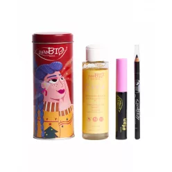 PuroBio Karácsonyi Piros csomag/ #fan Hosszabbító szempillaspirál+ Szemceruza Nr.01+ Kétfázisú sminklemosó/ 8,01ml+1,3g+ 200 ml - 