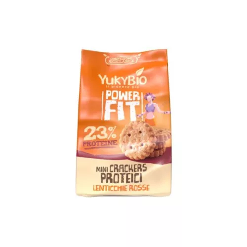 Yukybio bio powerfit mini kréker fehérjével, vöröslencsével 150 g