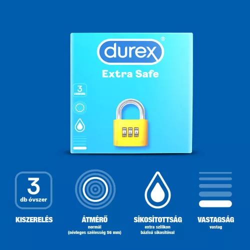 Durex extra safe - biztonságos óvszer (3db) - Bio és natúr intim termékek