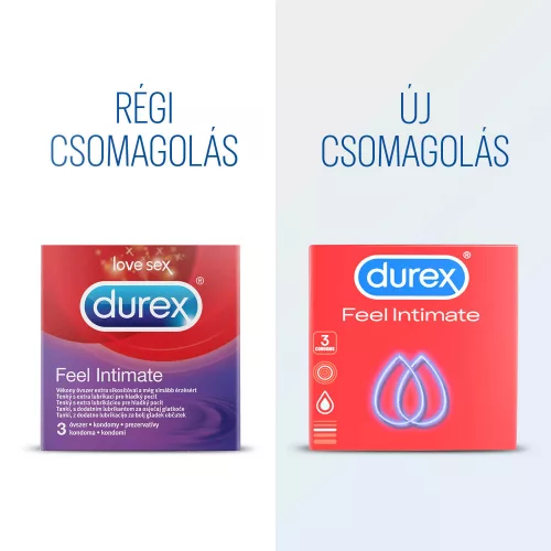 Durex Feel Intimate - vékonyfalú óvszer (3db) - Bio és natúr intim termékek
