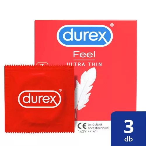 Durex Feel Ultra Thin - ultra élethű óvszer (3db) - Bio és natúr intim termékek