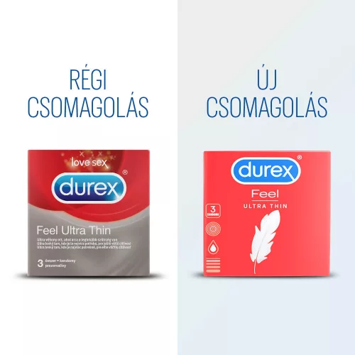 Durex Feel Ultra Thin - ultra élethű óvszer (3db) - Bio és natúr intim termékek