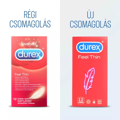 Durex Feel Thin - élethű érzés óvszer (12 db) - Bio és natúr intim termékek