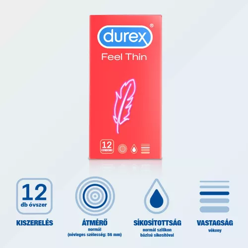 Durex Feel Thin - élethű érzés óvszer (12 db) - Bio és natúr intim termékek