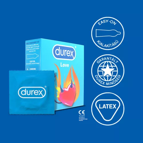 Durex óvszer Love - Easy-on óvszer (4 db) - Bio és natúr intim termékek