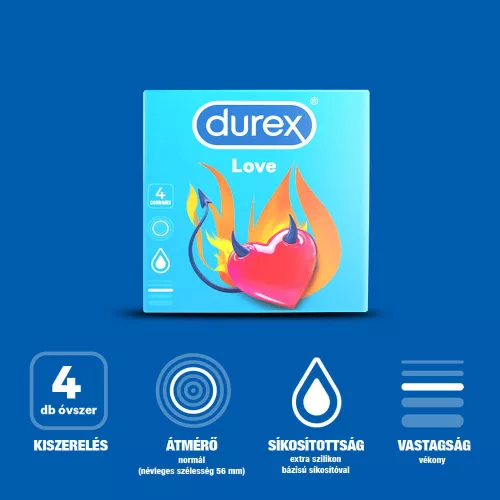 Durex óvszer Love - Easy-on óvszer (4 db) - Bio és natúr intim termékek