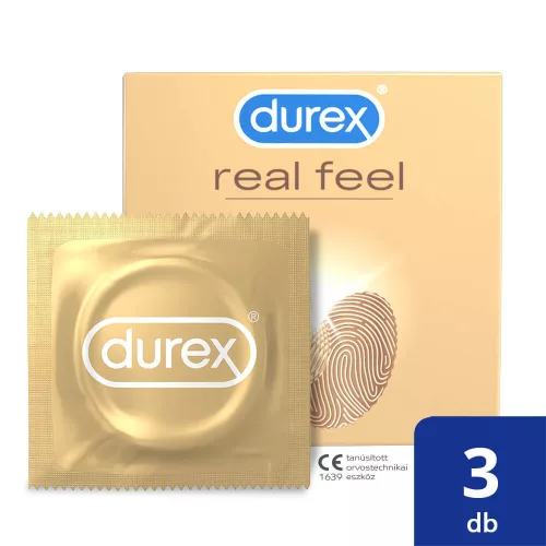 Durex Real Feel - latexmentes óvszer (3db) - Bio és natúr intim termékek