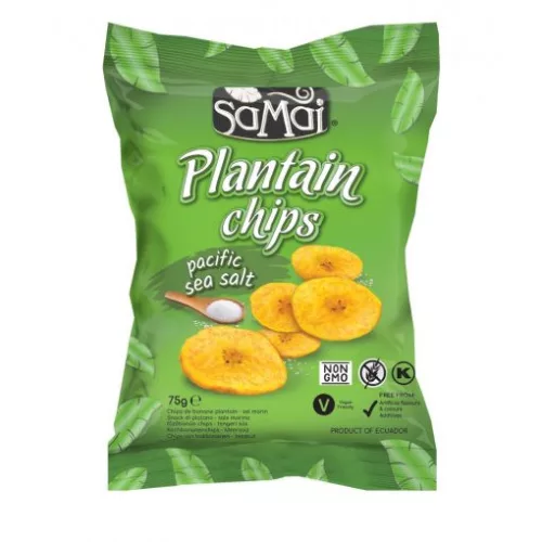 Samai plantain főzőbanán chips tengeri sós 75 g - Bio és natúr élelmiszerek