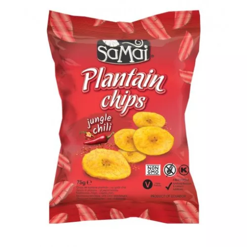 Samai plantain főzőbanán chips csípős chili 75 g - Bio és natúr élelmiszerek