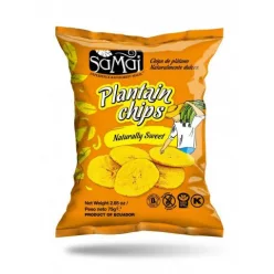 Samai plantain főzőbanán chips natúr édes 75 g - Bio és natúr élelmiszerek