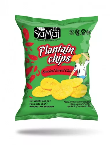 Samai plantain főzőbanán chips édes chili 75 g - Bio és natúr élelmiszerek