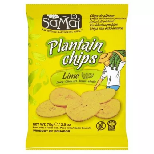 Samai plantain főzőbanán chips lime 70 g - Bio és natúr élelmiszerek