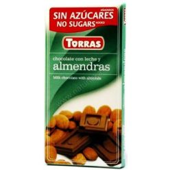 Torras glutén-és cukormentes tejcsokoládé mandula 75 g