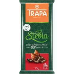 Trapa Stevia táblás Noir 80% étcsokoládé 75 g - Bio és natúr élelmiszerek