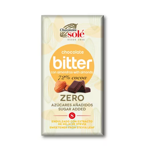 Sole bio zero étcsokoládé 72% keto mandulával 100 g