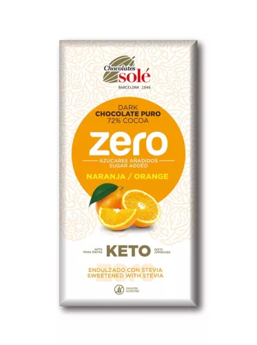 Sole bio zero étcsokoládé 72% keto naranccsal 100 g