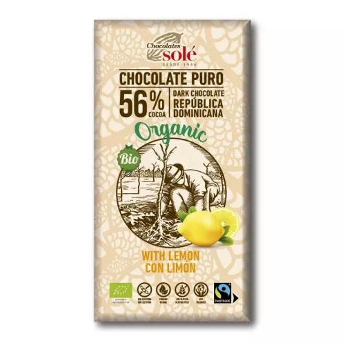 Sole bio étcsokoládé 56% citrommal 100 g