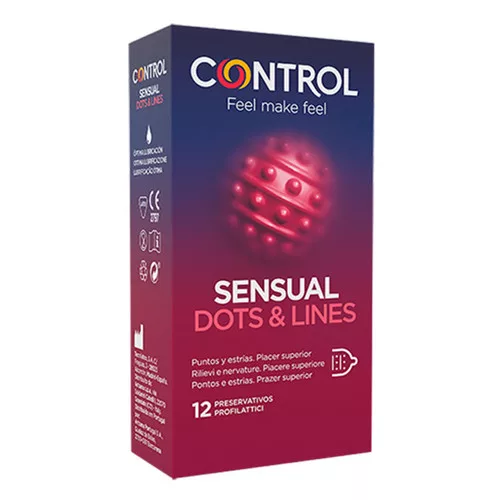Control - bordázott, pontozott óvszer (12db) – Ízesített óvszer, különleges óvszer