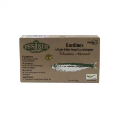 Szardínia bio extraszűz oliva olajban dobozban 120 g - Bio és natúr élelmiszerek