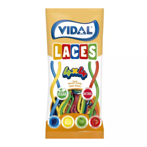 Vidal gumicukor laces 4 íz x 4 szín 90 g