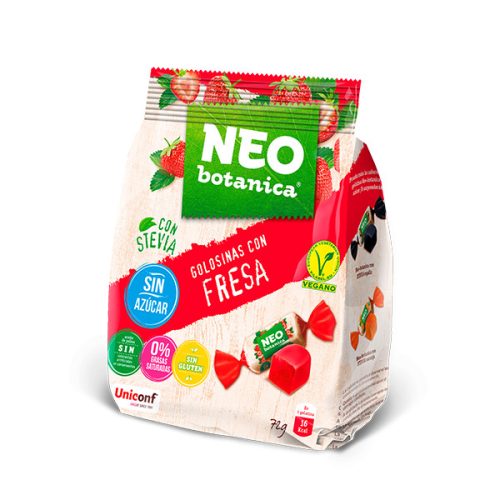 Neo Botanica stevia zselécukorka cukormentes, gluténmentes eper ízű 72 g