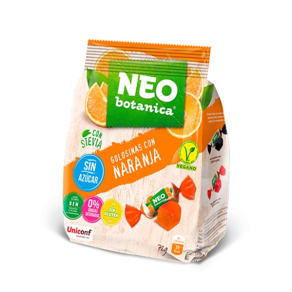 Neo Botanica stevia zselécukorka cukormentes, gluténmentes narancs ízű 72 g