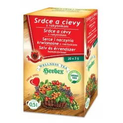 Herbex szív és érrendszeritea homoktövissel 20x3g 60 g - Bio és natúr élelmiszerek