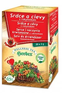 Herbex szív és érrendszeritea homoktövissel 20x3g 60 g - Bio és natúr élelmiszerek