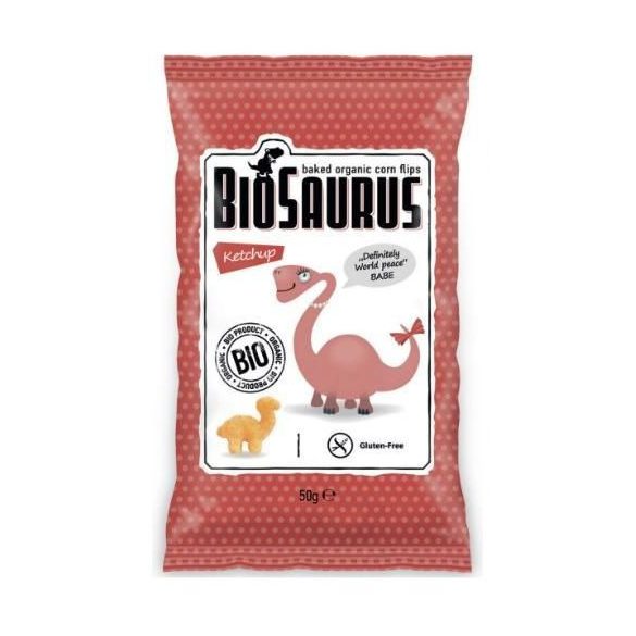 BioSaurus Bio Kukorica Snack - ketchup 50 g  Új termék