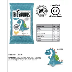 BioSaurus Bio Kukorica Snack - tengeri só 50 g  Új termék - Bio és natúr élelmiszerek