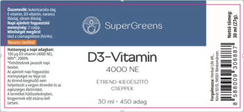SuperGreens D3-vitamin cseppek - 