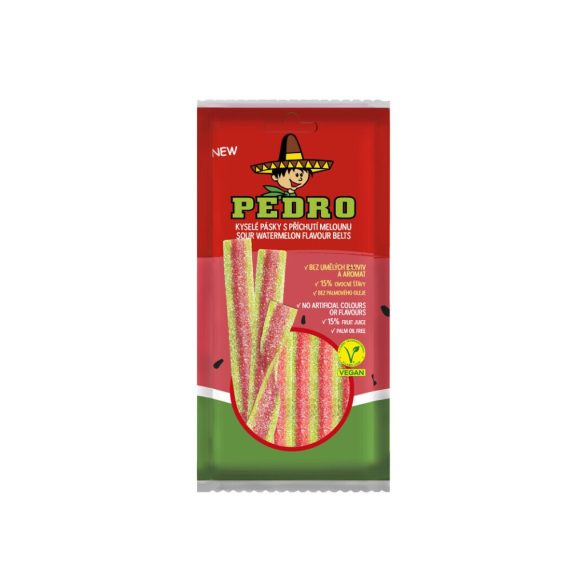 Pedro watermelon belts savanyú gumicukor vegán 80 g