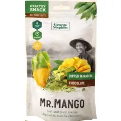 George & Stephen mr. mango prémium aszalt mangó szelet matchás csokival bevonva 3x20g 60 g – Aszalvány