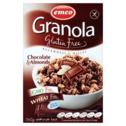   Emco gluténmentes müzli csokoládéval és mandulával, dobozos 340 g