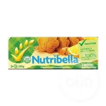 Nutribella keksz fruktózzal citrom-kurkuma 105 g - 