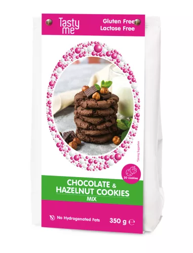 Tasty Me glutén- és laktózmentes csokis mogyorós keksz 350 g – Édes keksz, nápolyi