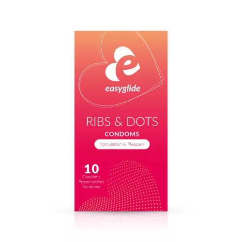 EasyGlide Ribs & Dots - pontozott óvszer (10db)